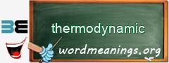 WordMeaning blackboard for thermodynamic